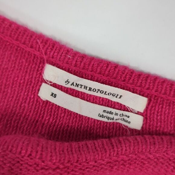 Anthropologie Womens Sweater XS Pink Linen Blend - Picture 6 of 10
